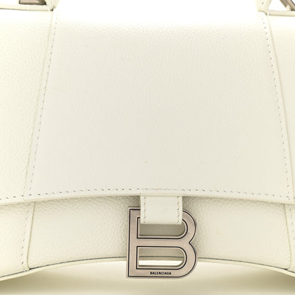 Balenciaga Grained Calfskin Small Hourglass Top Handle Bag White 8 of 10
