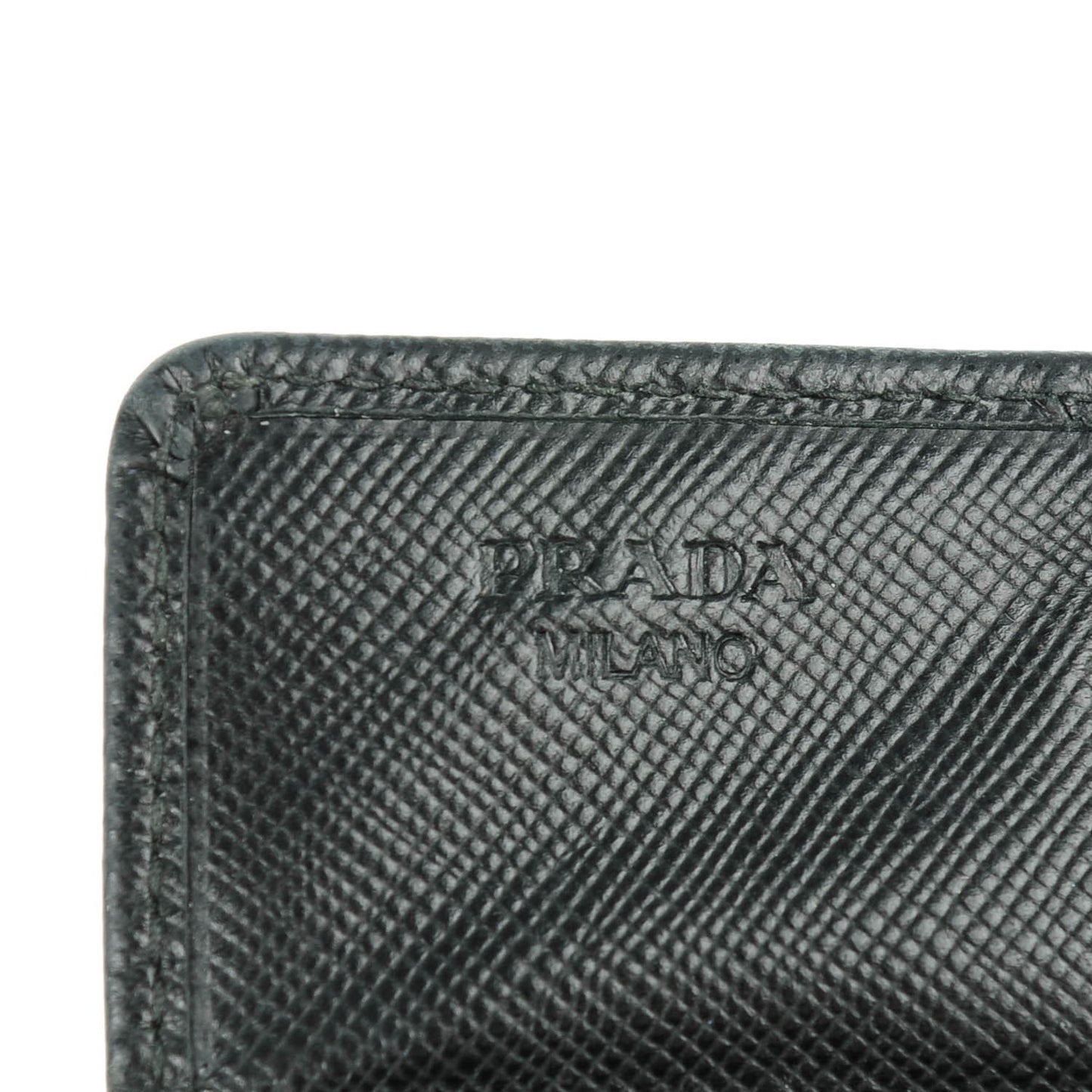 Saffiano Metal Flap Card Holder Black