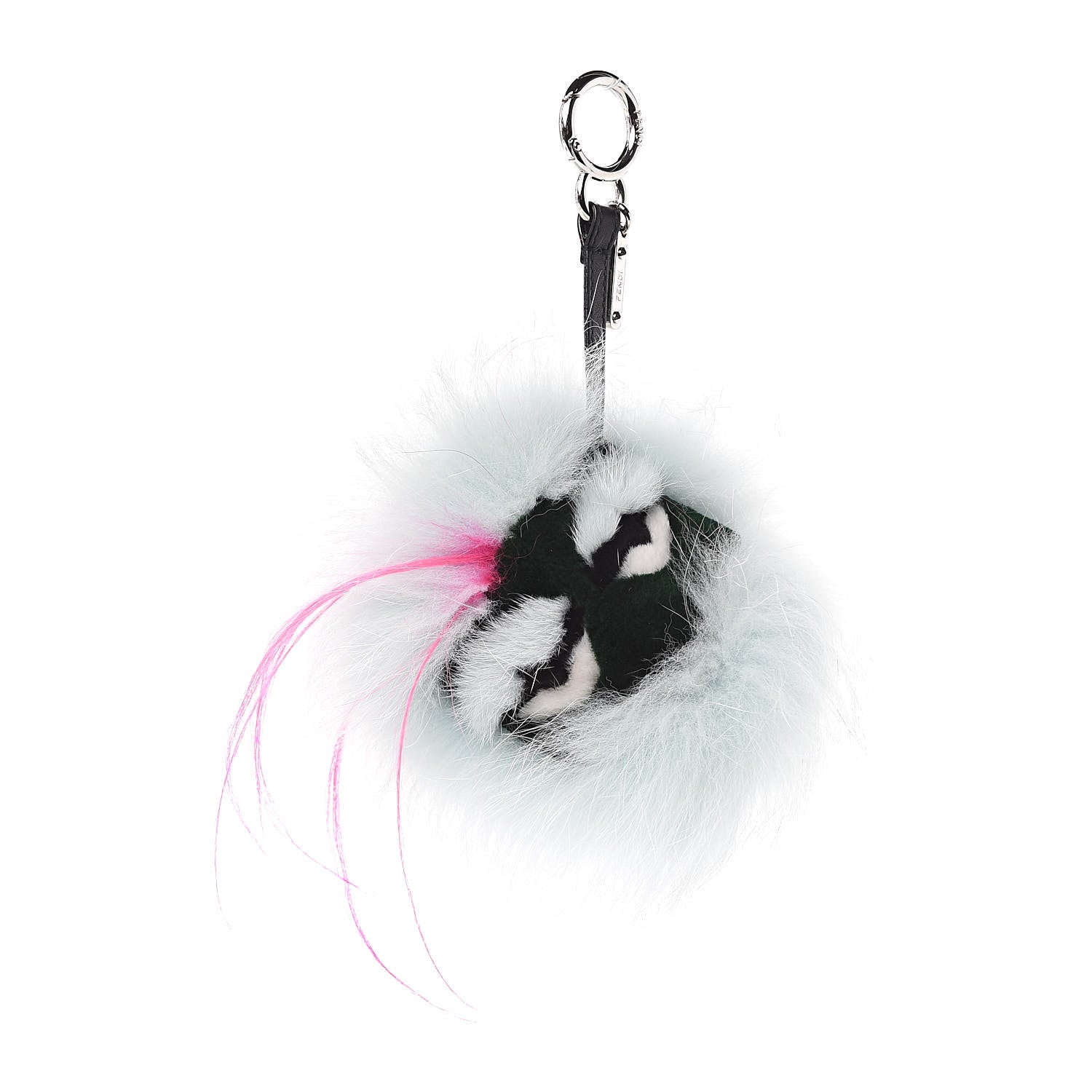 Fendi Fox Rabbit Goat Mink Fur Vitello Flamingo Bagood Monster Bag Bug Charm Light Blue 1 of 3