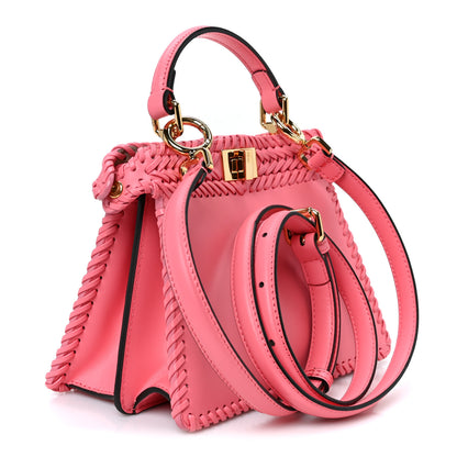 Fendi Vitello King Shiny Nappa Intreccio Petite Peekaboo I SEE U Satchel Pink Dalia 2 of 11