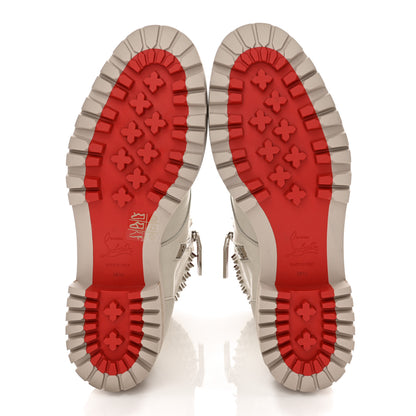 Christian Louboutin Calfskin Winter Spikes Combat Boots 38.5 White 5 of 12