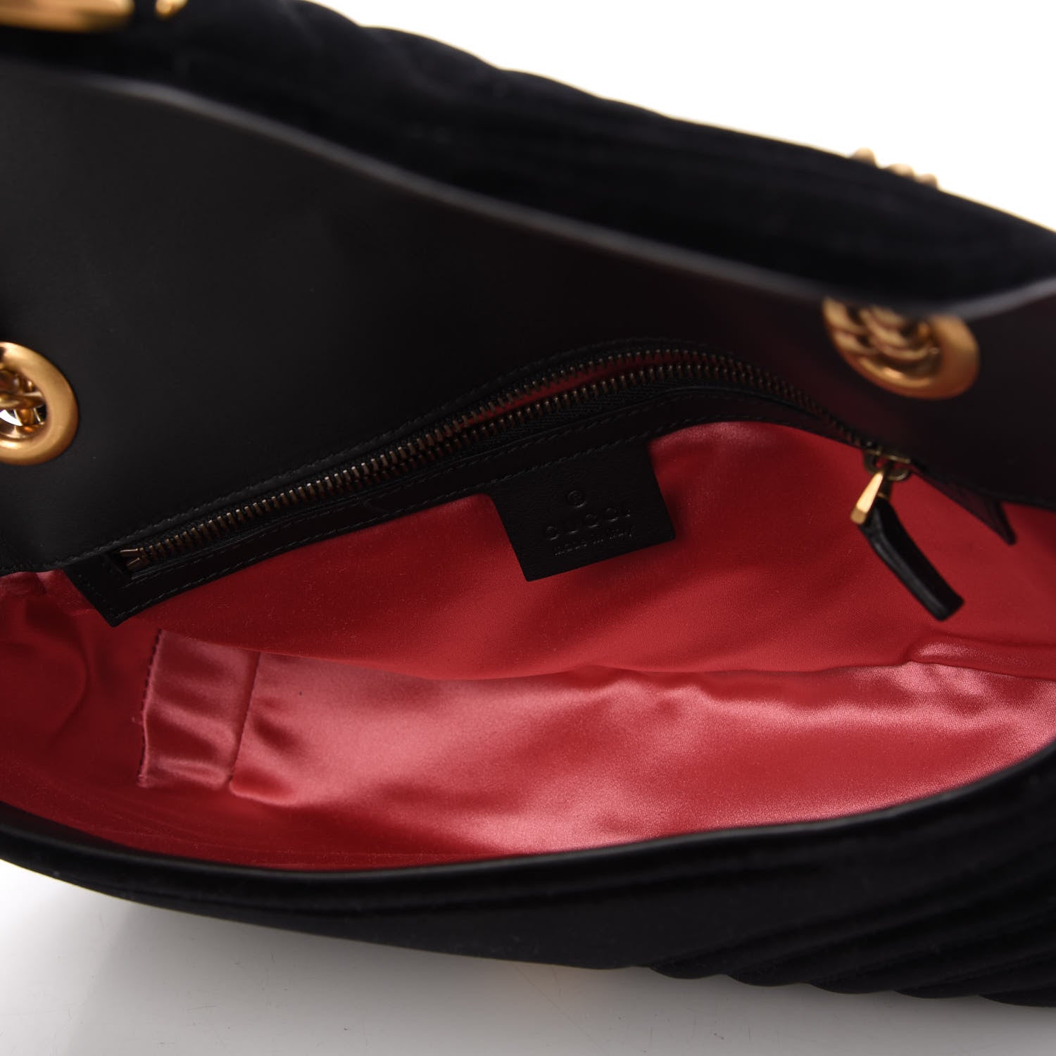 Gucci Velvet Matelasse Small GG Marmont Shoulder Bag Black 5 of 10
