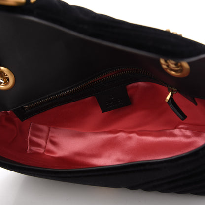 Gucci Velvet Matelasse Small GG Marmont Shoulder Bag Black 5 of 10