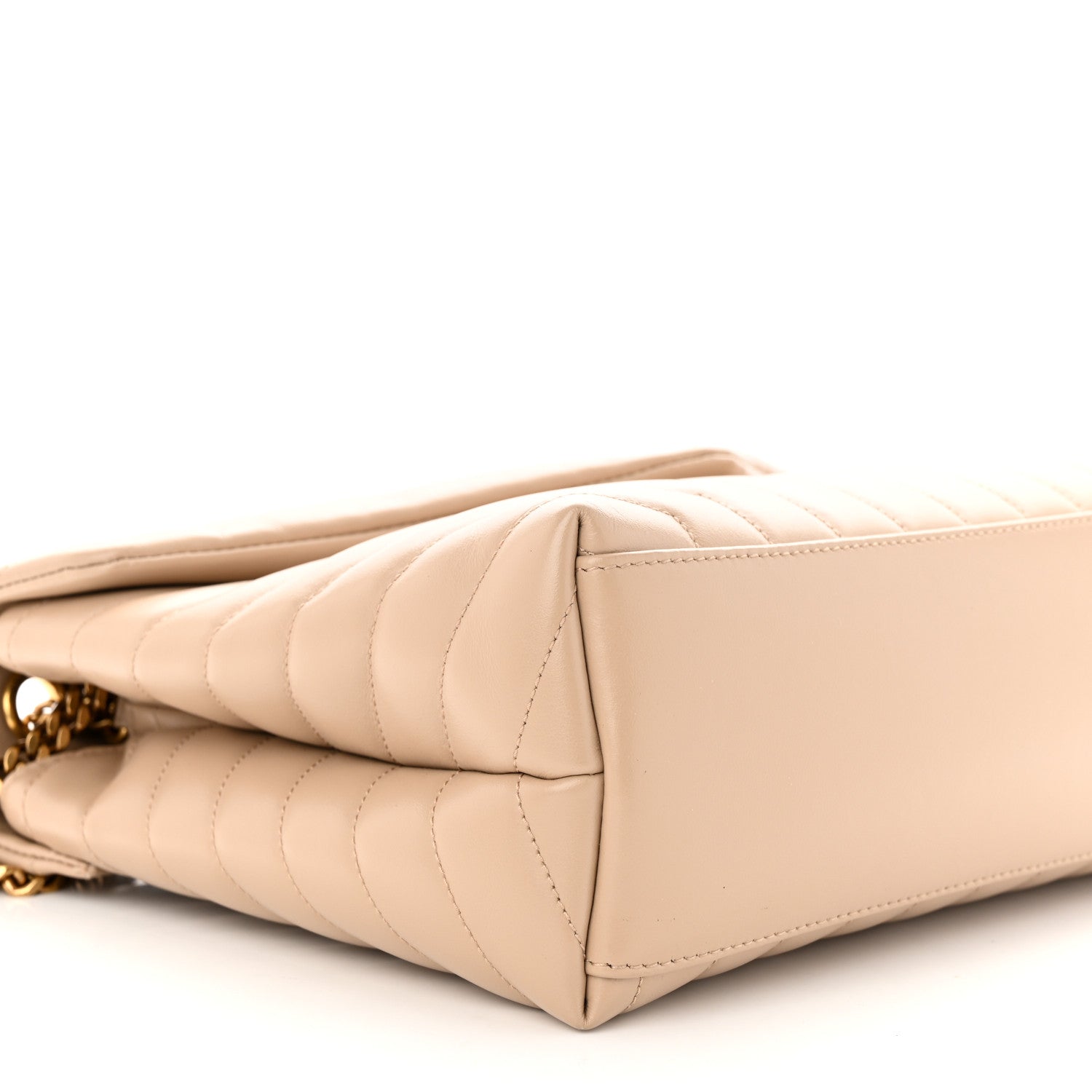 Saint Laurent Calfskin Y Quilted Monogram Medium Loulou Chain Satchel Dark Beige 9 of 11