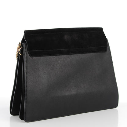 Chloe Suede Calfskin Medium Faye Shoulder Bag Black 3 of 9
