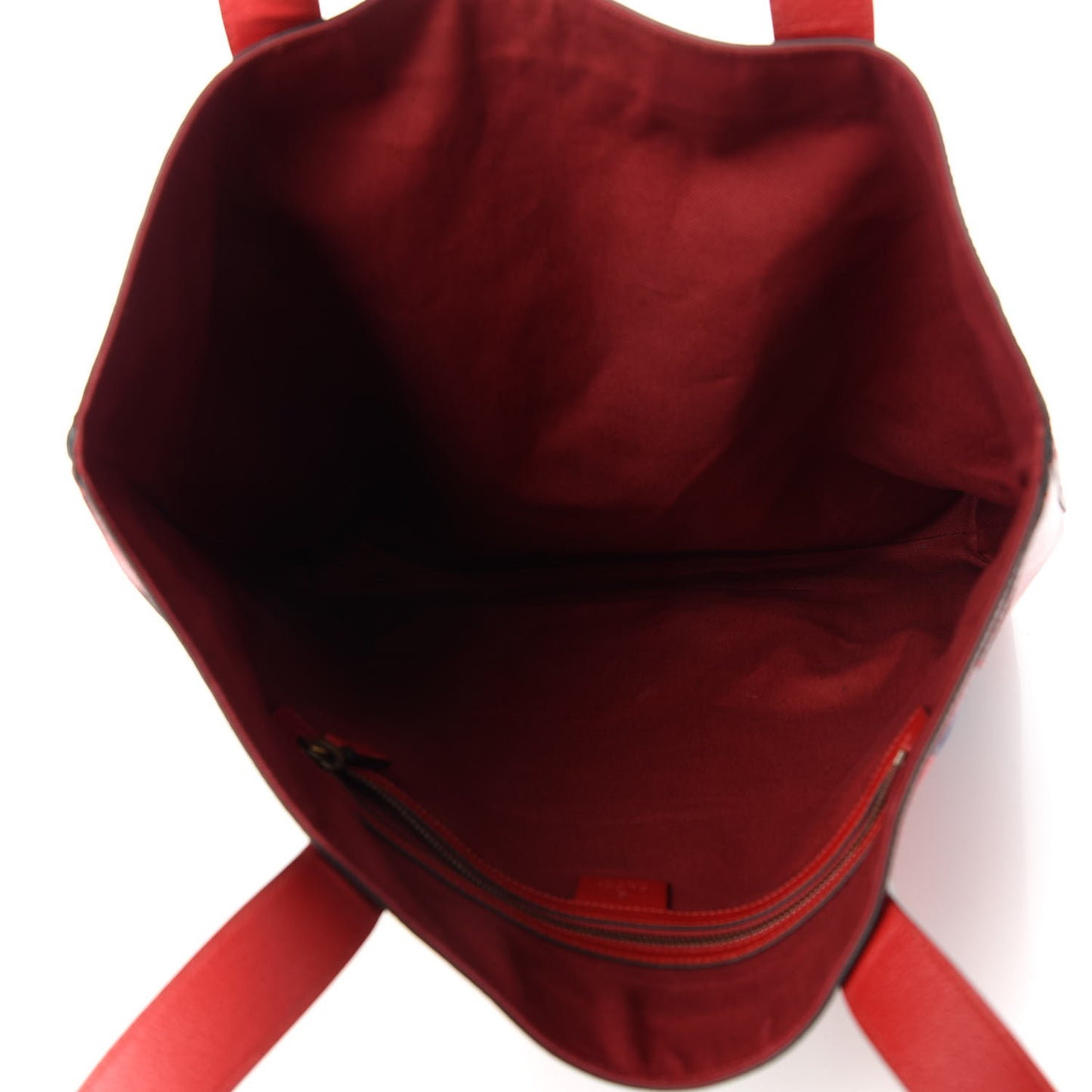 Canvas Calfskin Sylvie Stripe Logo Mens Tote Red White Blue