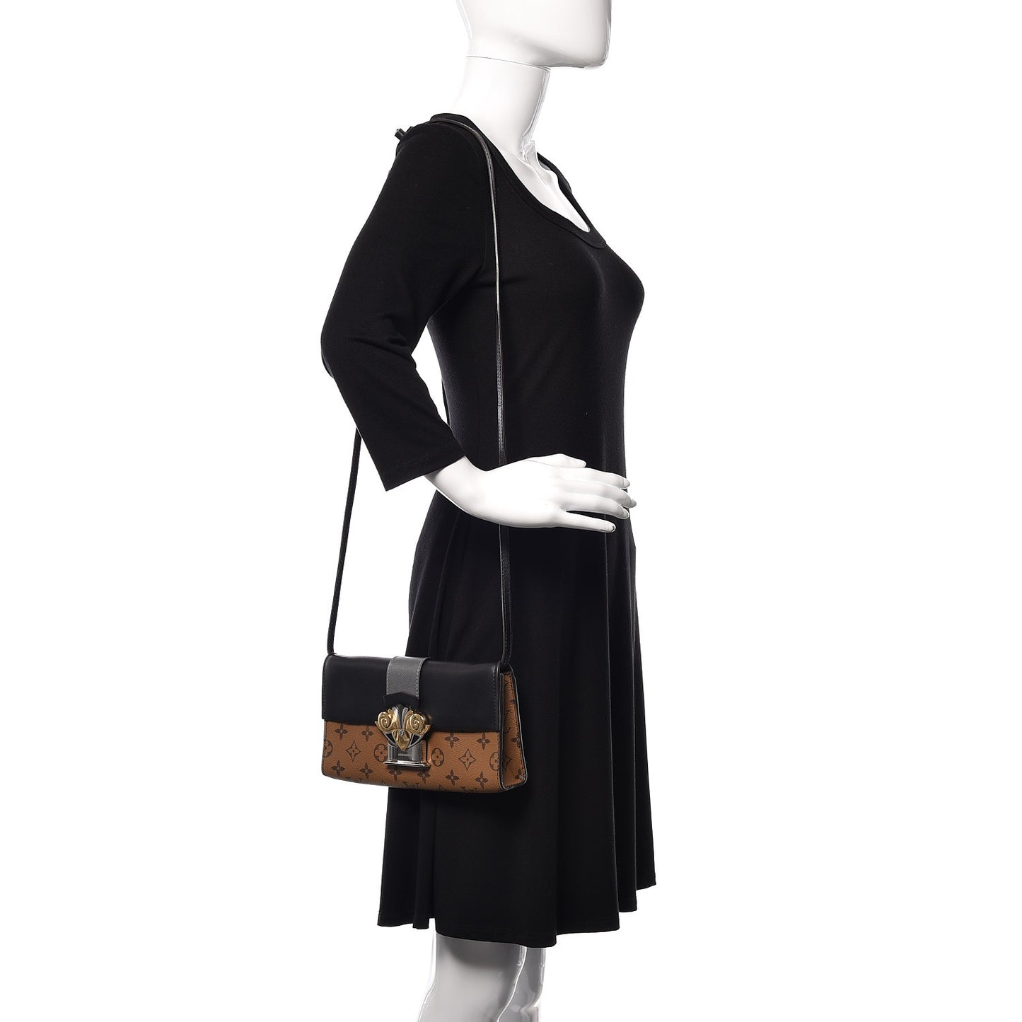 Calfskin Reverse Monogram Column Clutch