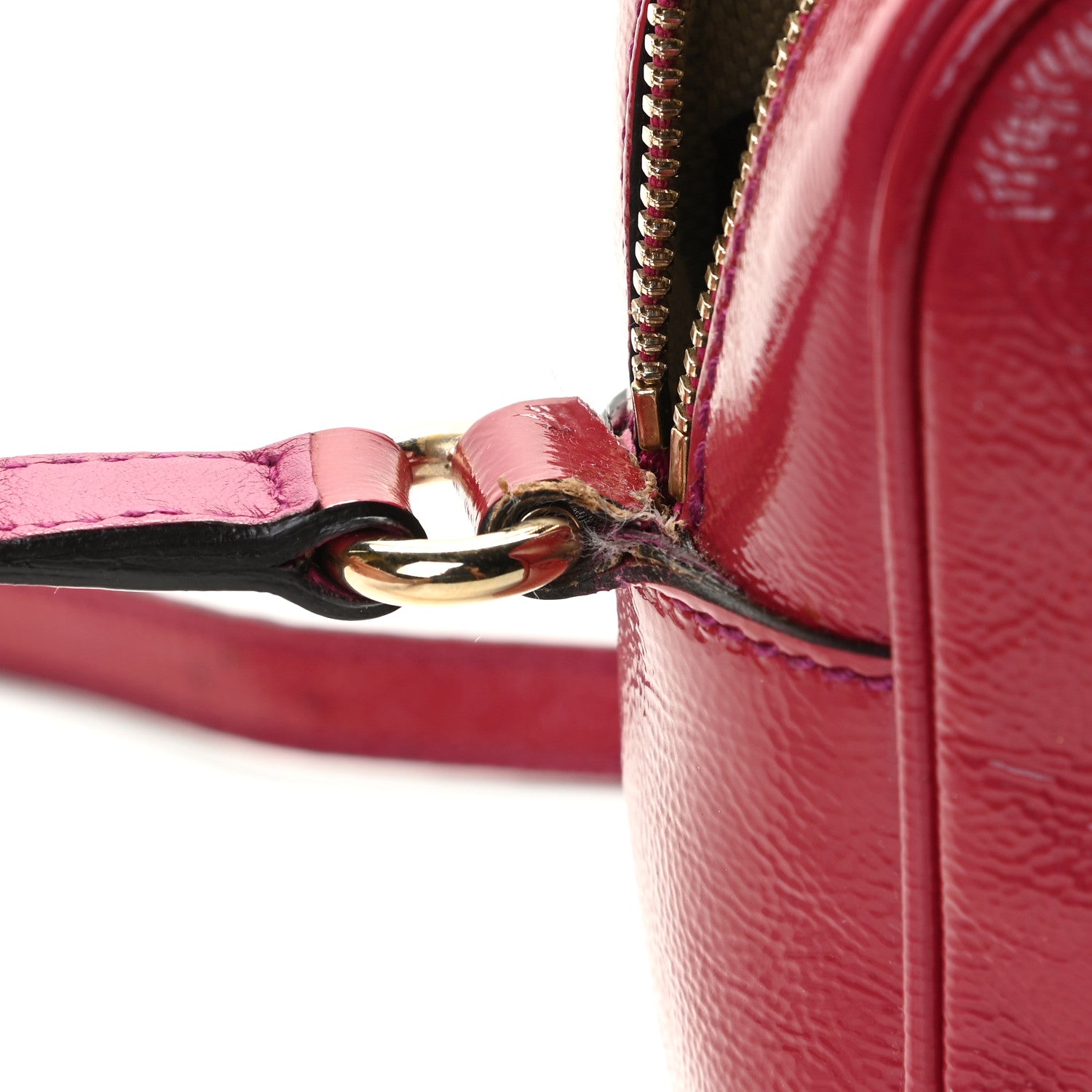 Gucci Soft Patent Small Soho Disco Bag Bright Bougainvillea 12 of 12