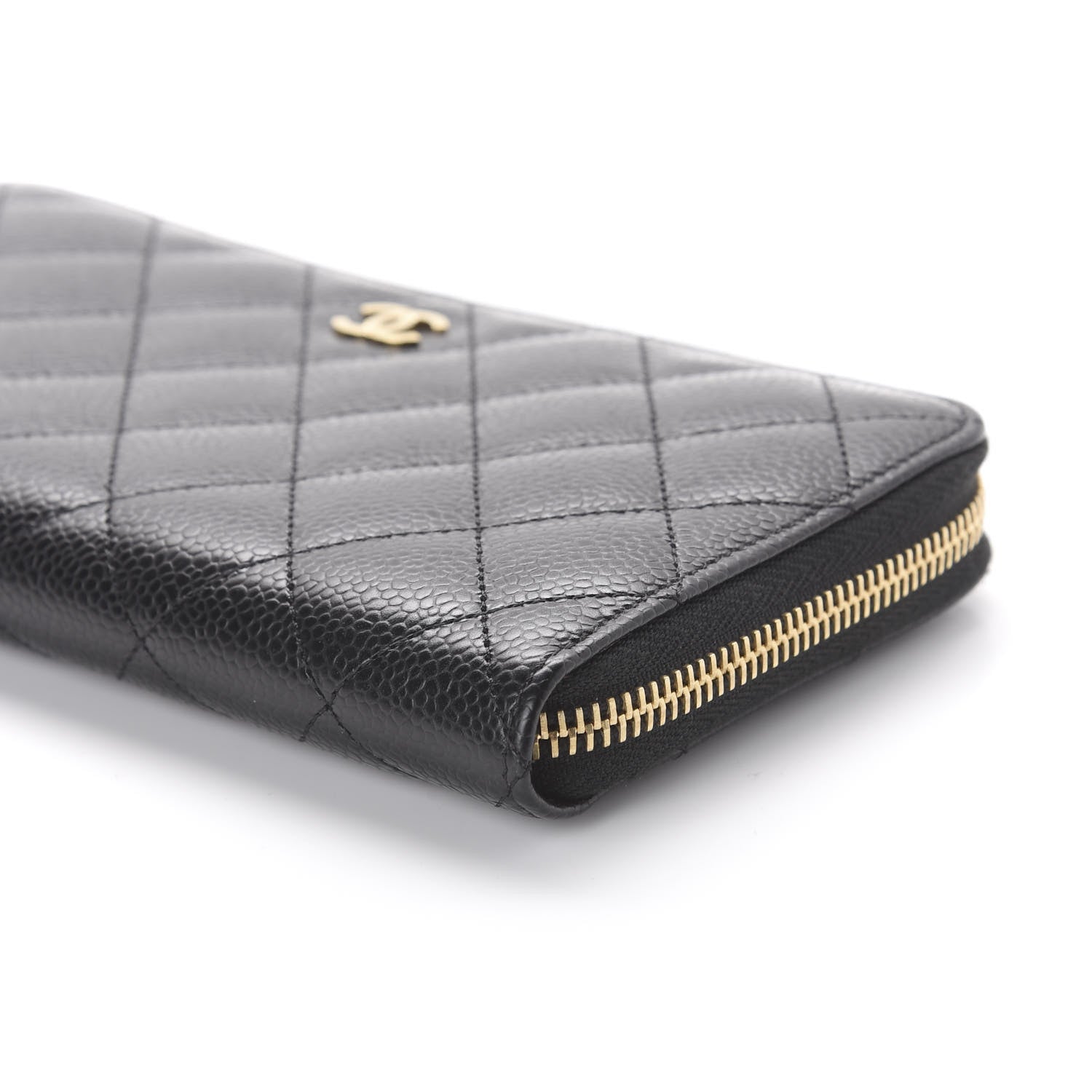 Chanel Caviar Quilted Large Gusset Zip Around Wallet Black 7 of 11