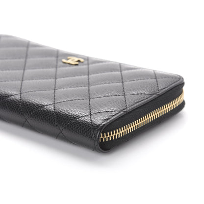 Chanel Caviar Quilted Large Gusset Zip Around Wallet Black 7 of 11