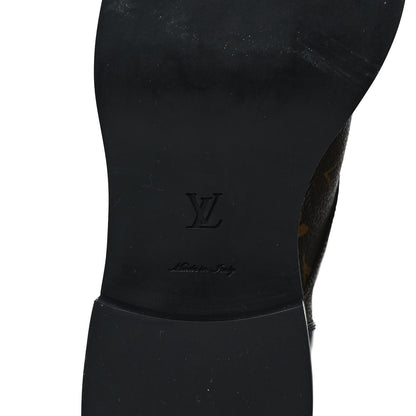 Louis Vuitton Calfskin Monogram Wonderland Flat Ranger Boots 37 Black 6 of 8