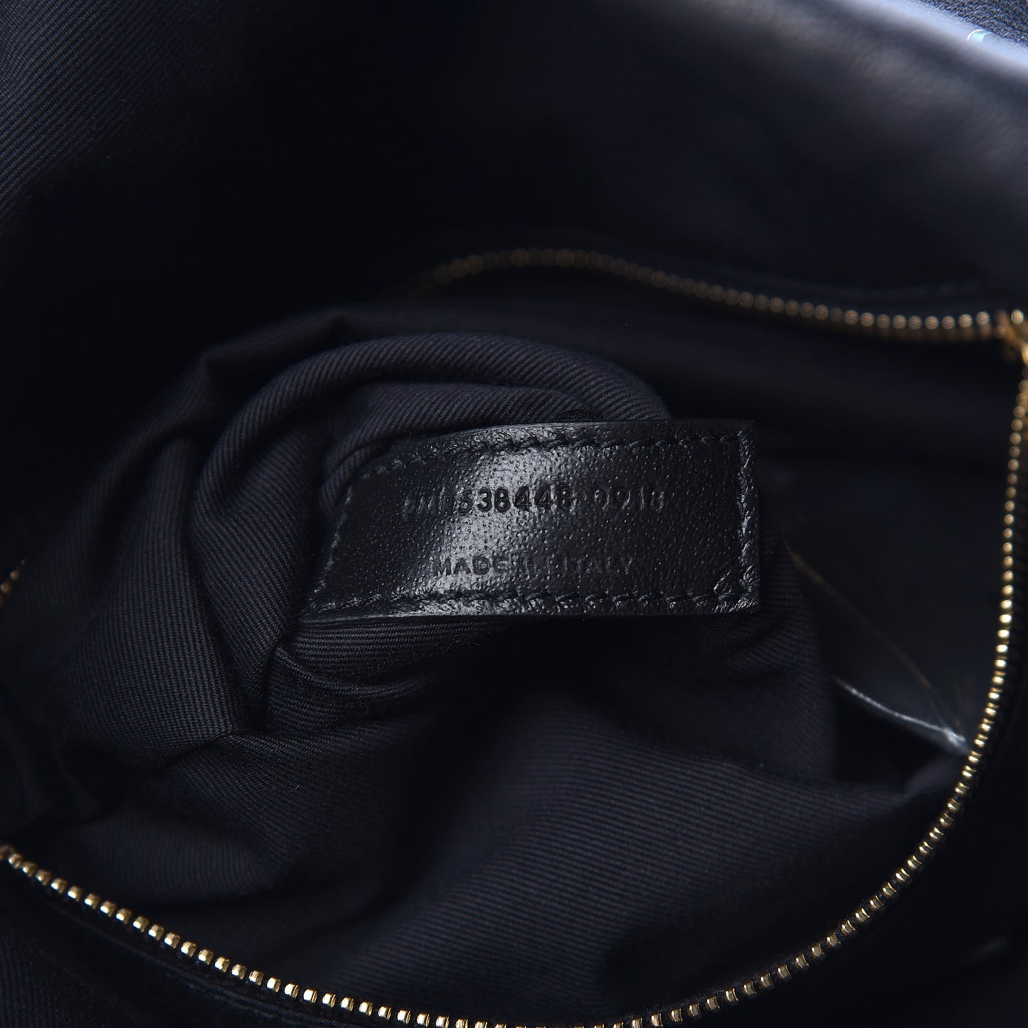 Lambskin Charm Studded Teddy Drawstring Bag Black
