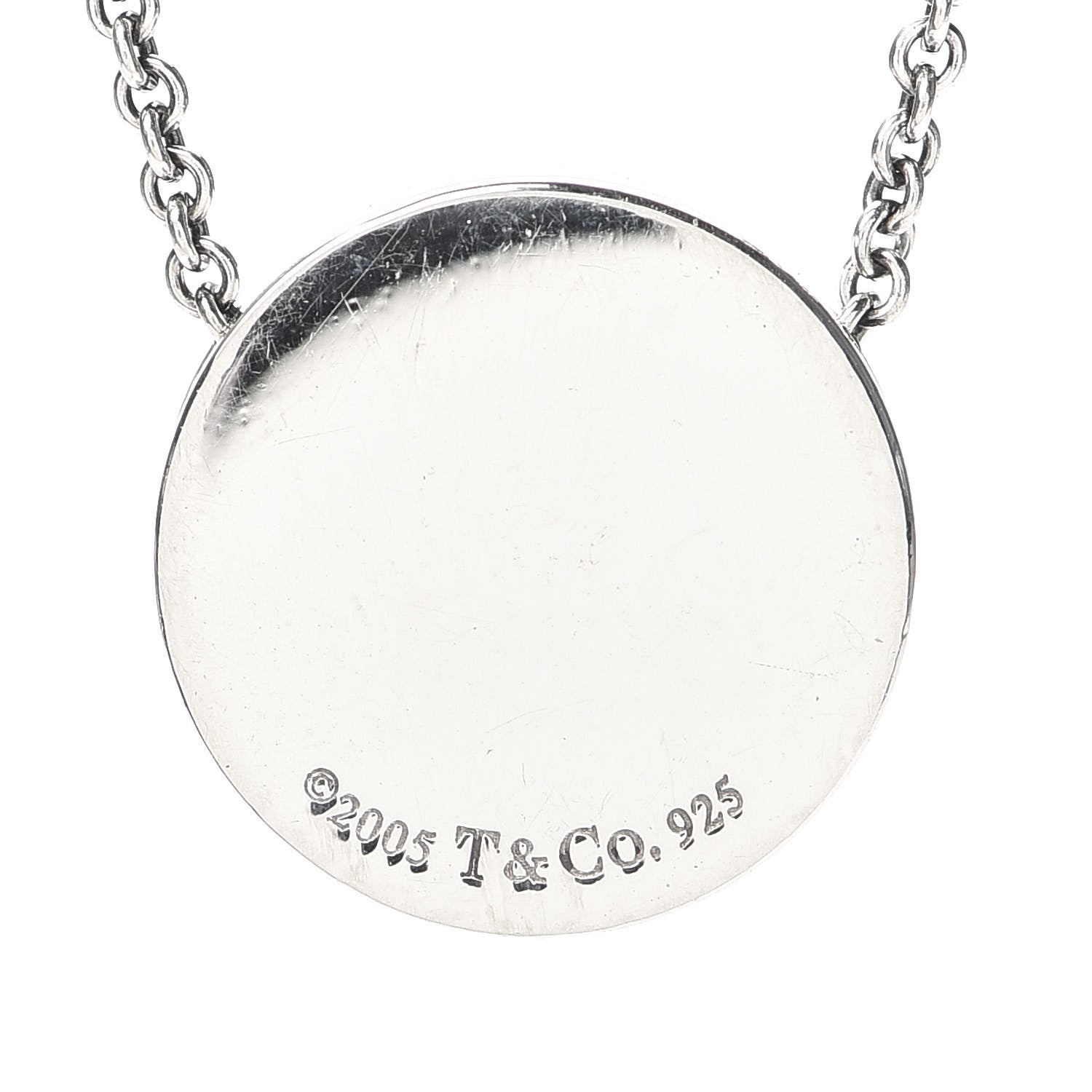 Tiffany Sterling Silver 1837 Round Pendant Necklace 6 of 6