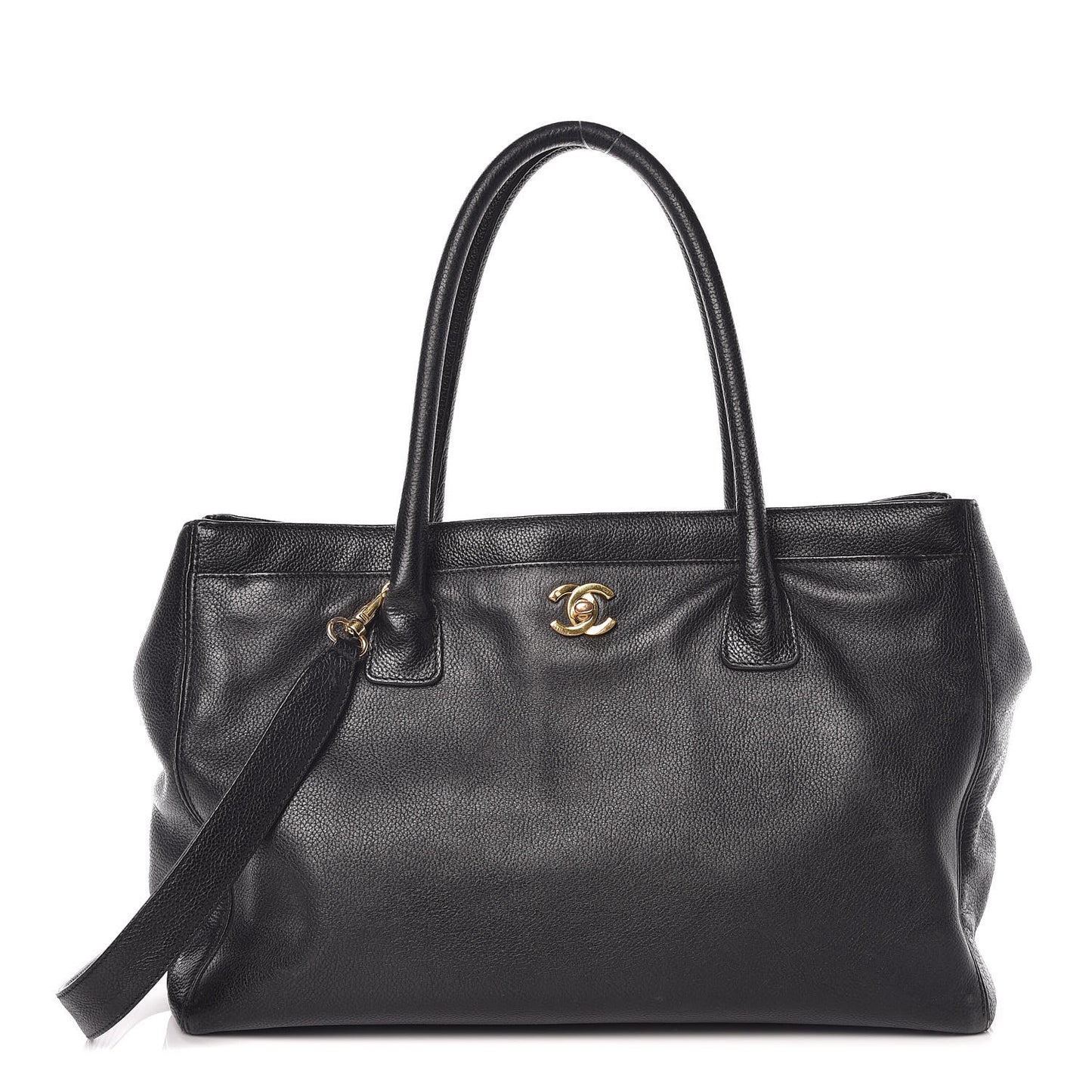 Calfskin Cerf Shopper Tote Black