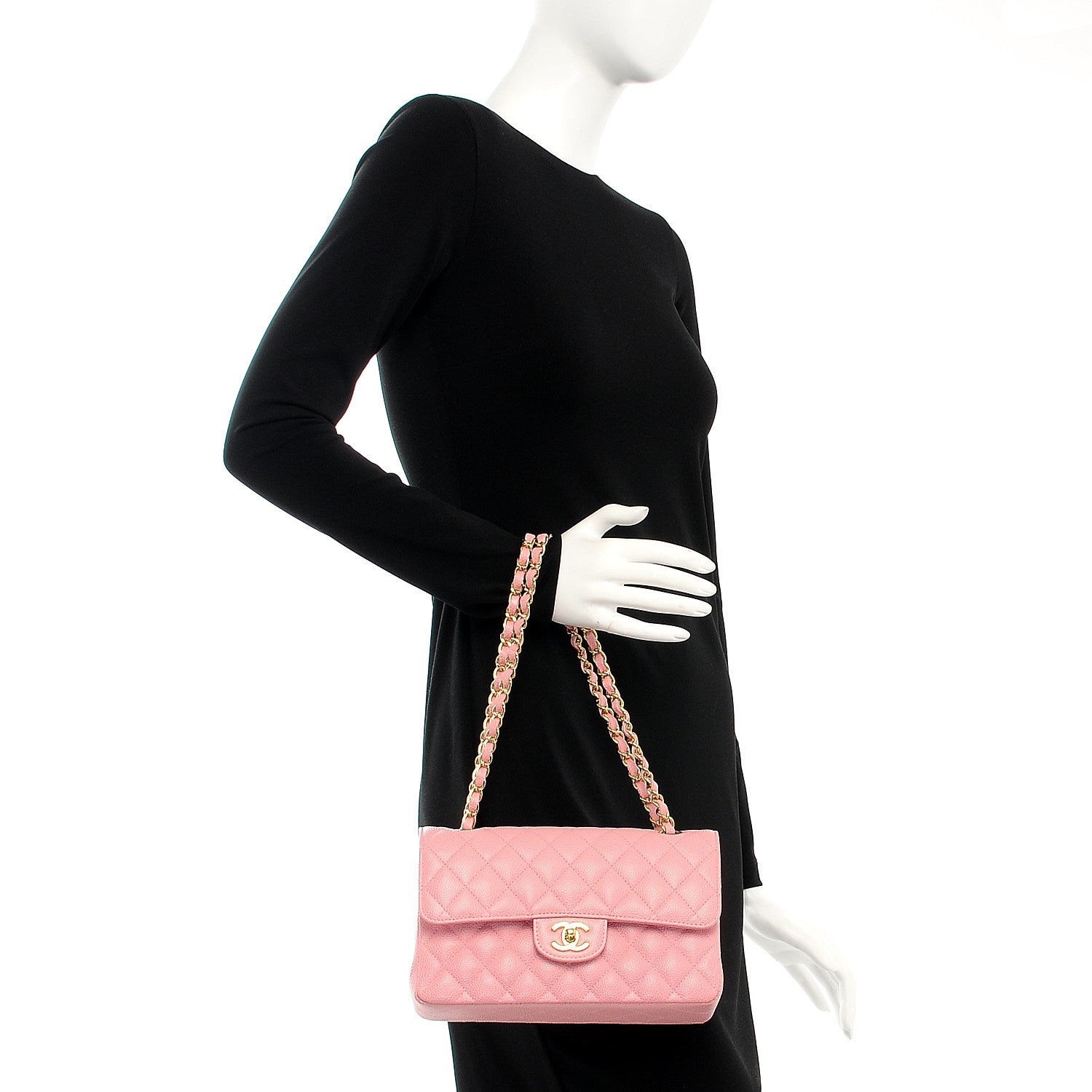 Chanel Caviar Quilted Small Double Flap Pink 3 of 15