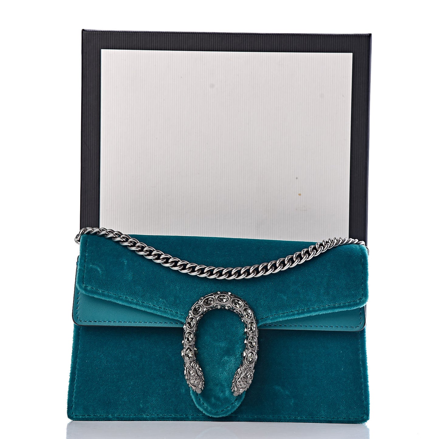 Velvet Super Mini Dionysus Shoulder Bag Pavone Cyan