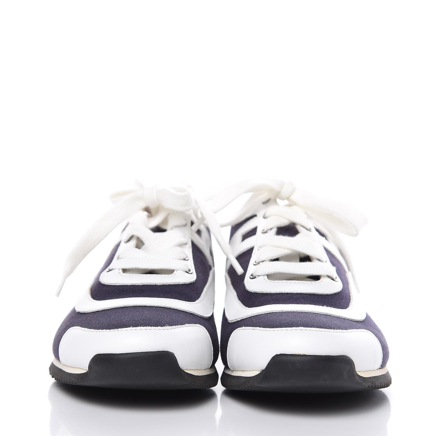 Hermes Cotton Calfskin Kool Sneakers 38 Indigo White 2 of 8