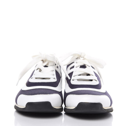 Hermes Cotton Calfskin Kool Sneakers 38 Indigo White 2 of 8