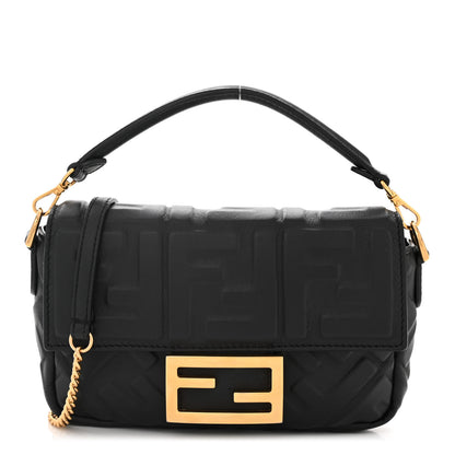 Fendi Nappa FF 1974 Embossed Mini Baguette Black 1 of 10