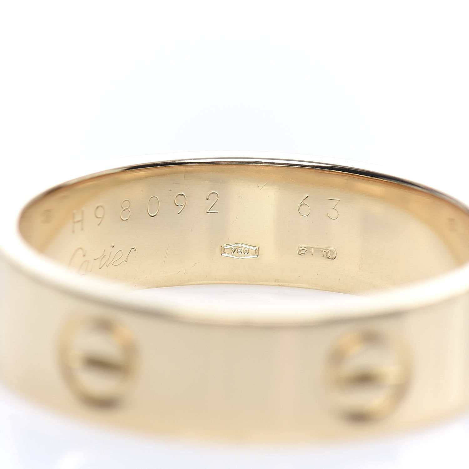 Cartier 18K Yellow Gold 6mm LOVE Ring 63 10.5 4 of 5