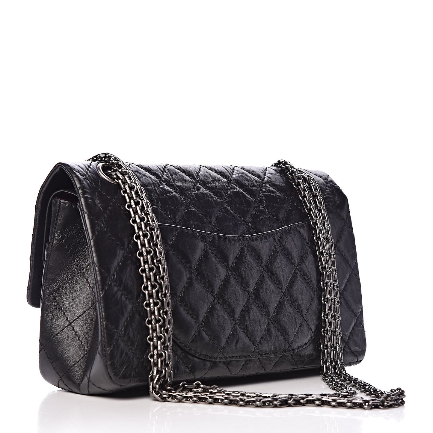 Aged Calfskin Quilted 2.55 Reissue 225 Flap Black