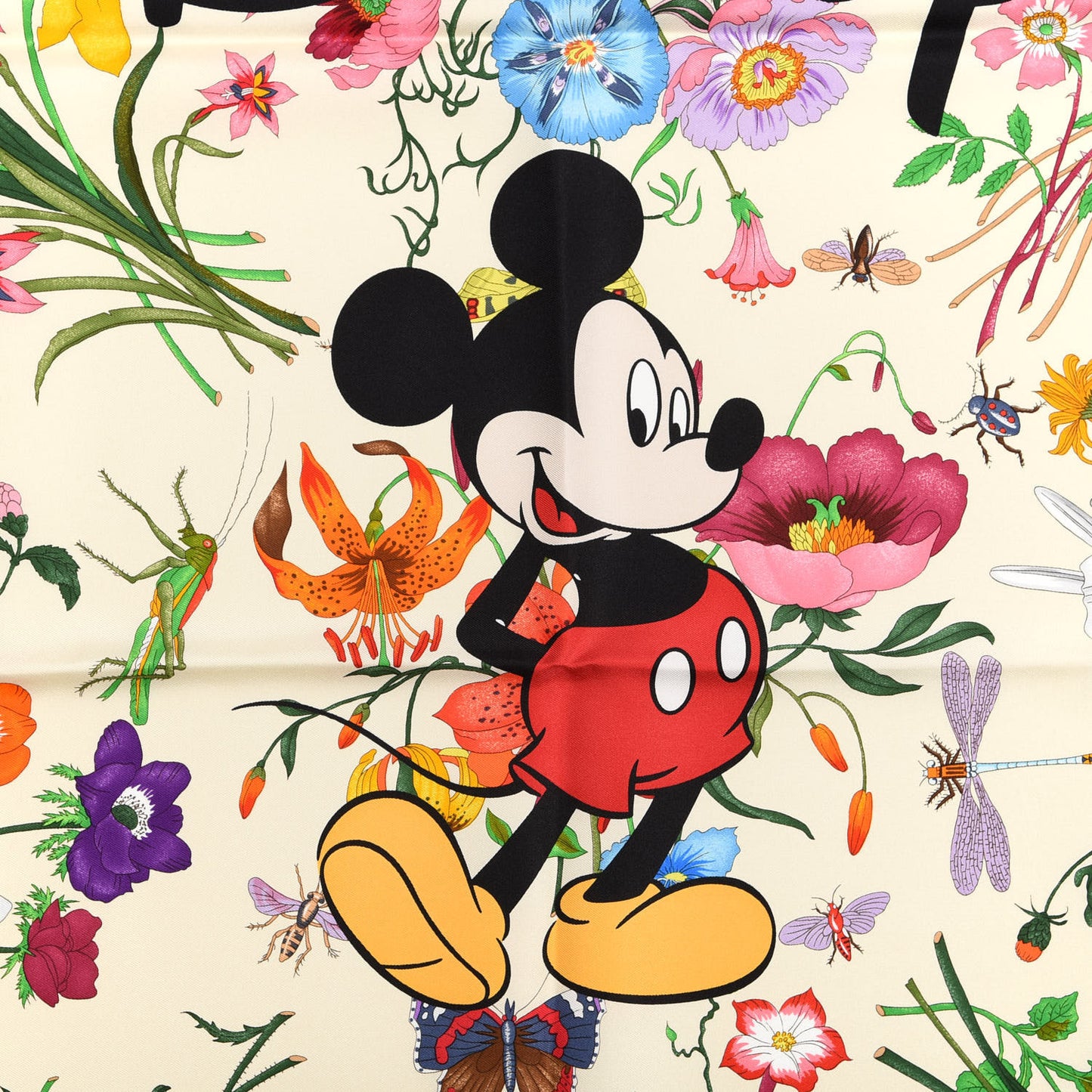 X DISNEY Silk Scarf Black