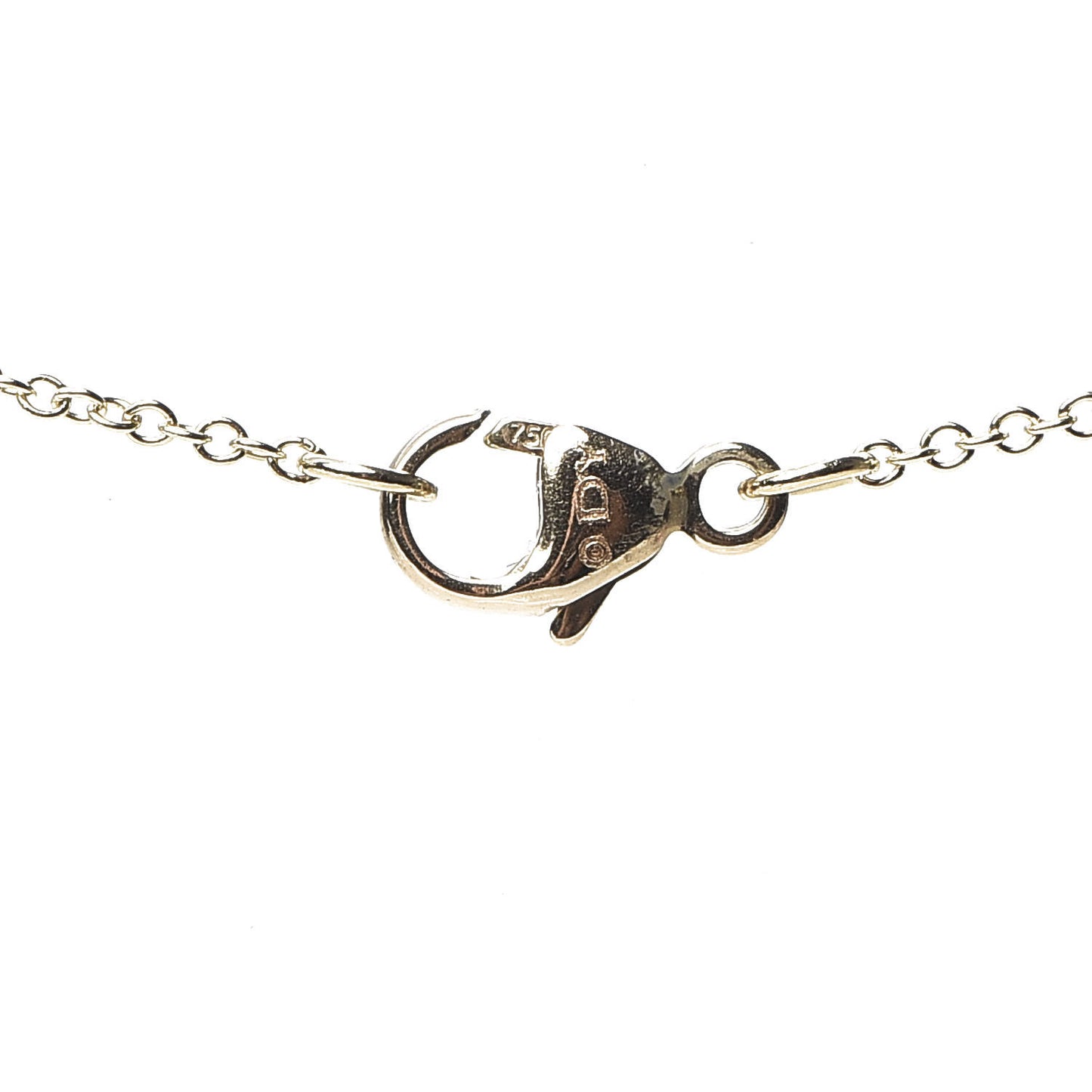 18K Yellow Gold Diamond Initial E Charm Necklace