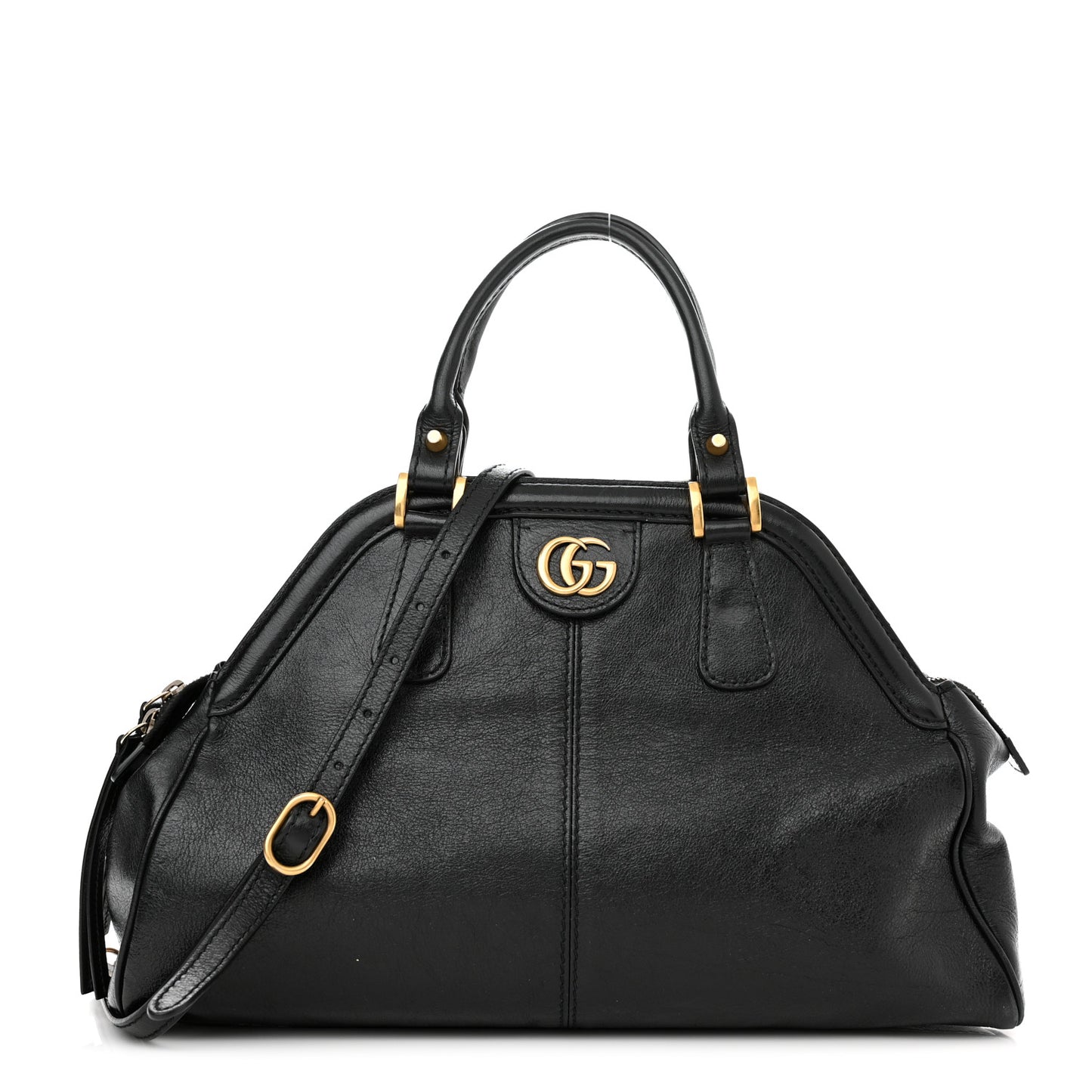 Calfskin Medium Re(Belle) Top Handle Bag Black