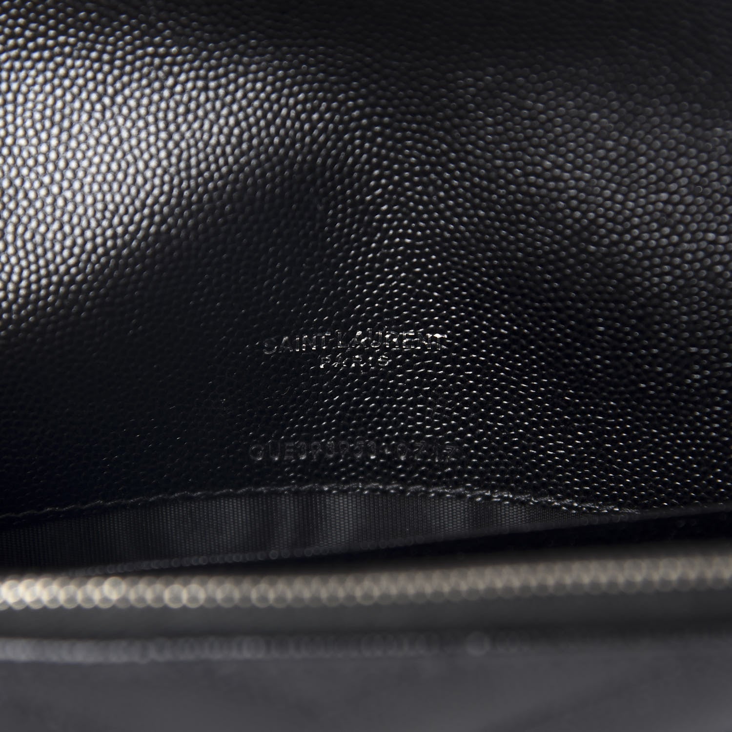 Saint Laurent Grain De Poudre Matelasse Chevron Monogram Envelope Chain Wallet Black 9 of 11