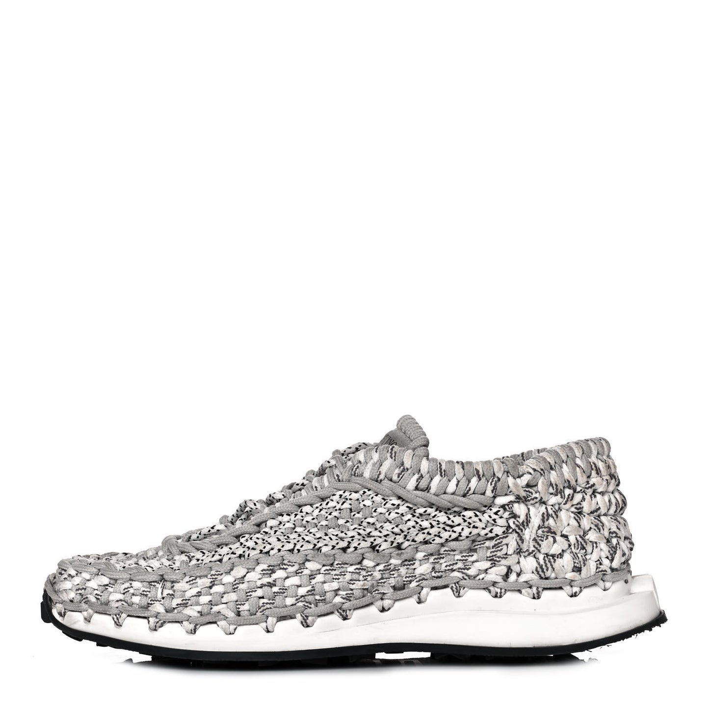 Fabric Crochet Mens Low Top Sneakers 44 Pastel Grey