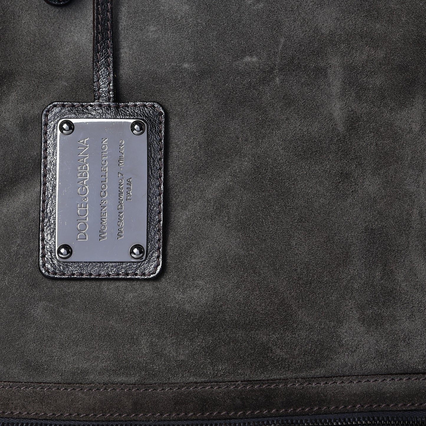 Suede Miss Pocket Satchel Grey