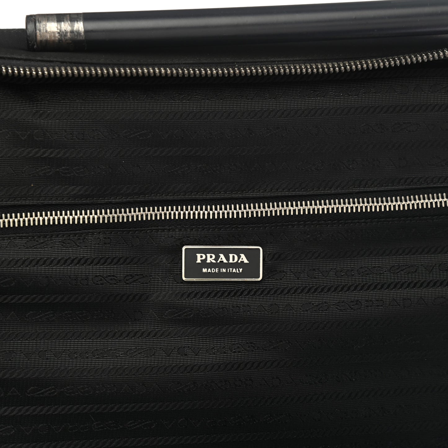 Tessuto Nylon Saffiano Trolley Luggage Black