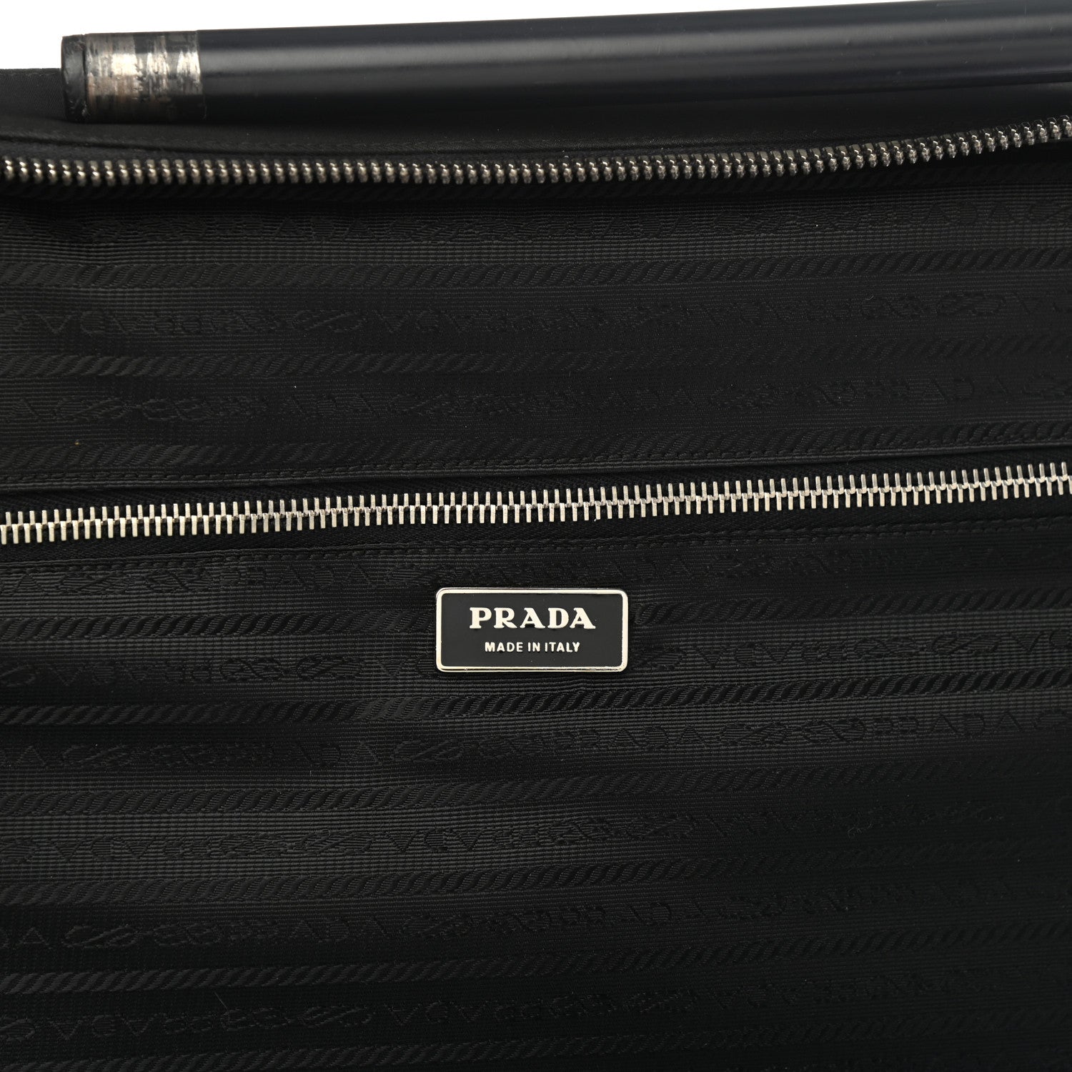 Prada Tessuto Nylon Saffiano Trolley Luggage Black 6 of 13