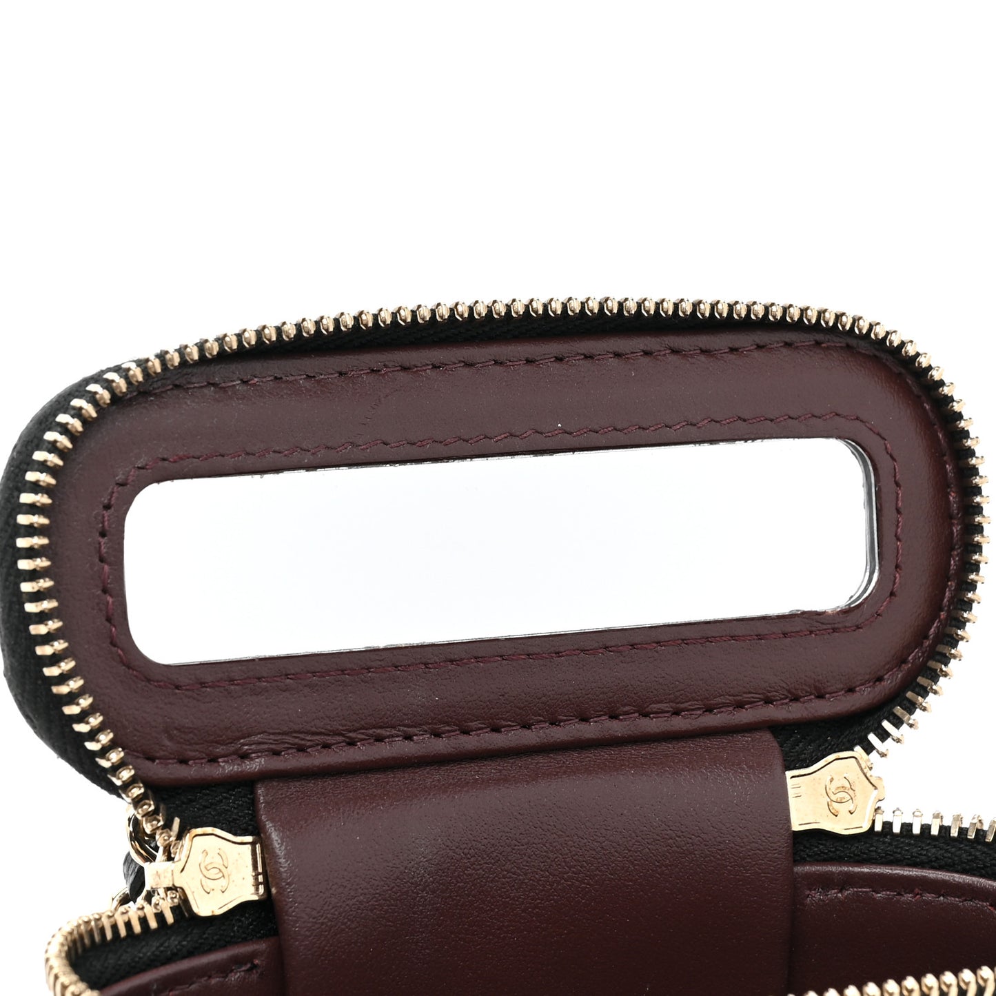 Caviar Quilted Small Vertical Coco Beauty Vanity Case With Chain Black