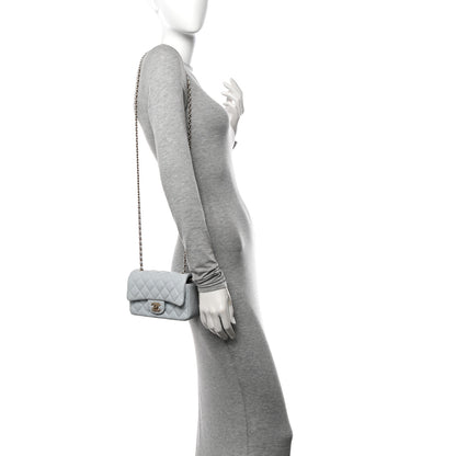 Chanel Lambskin Quilted Extra Mini Rectangular Flap Light Blue 2 of 11