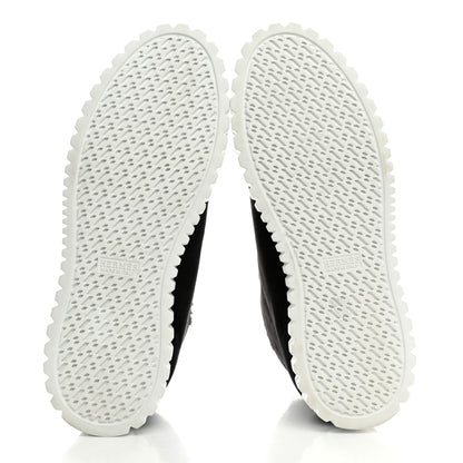 Hermes Woolskin Calfskin Womens Climb Sneakers 37 Black 5 of 8