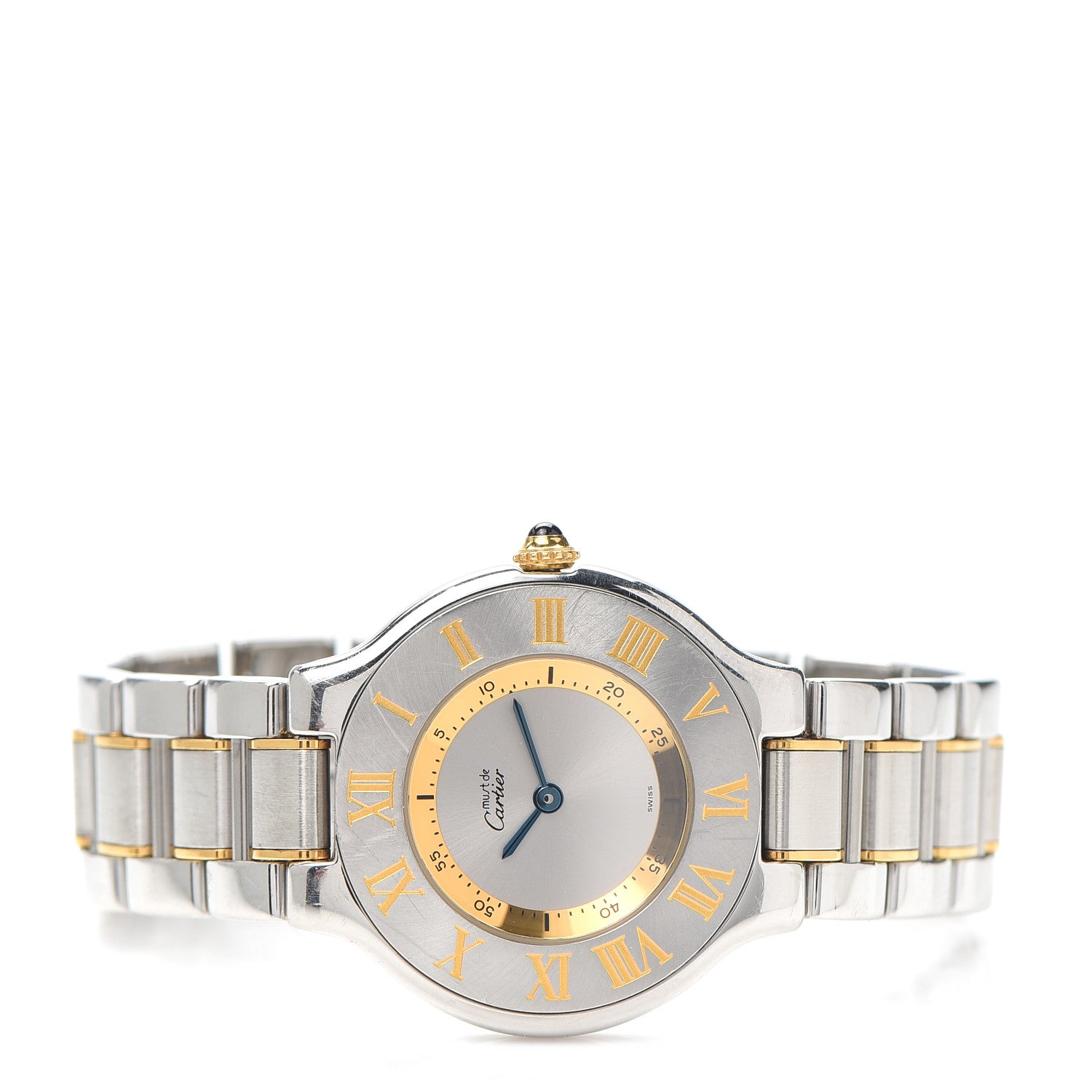 Cartier Stainless Steel 18K Yellow Gold 31mm Must De 21 Quartz Watch 2 of 5