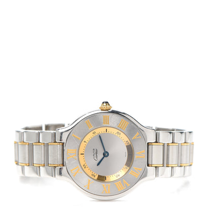 Cartier Stainless Steel 18K Yellow Gold 31mm Must De 21 Quartz Watch 2 of 5