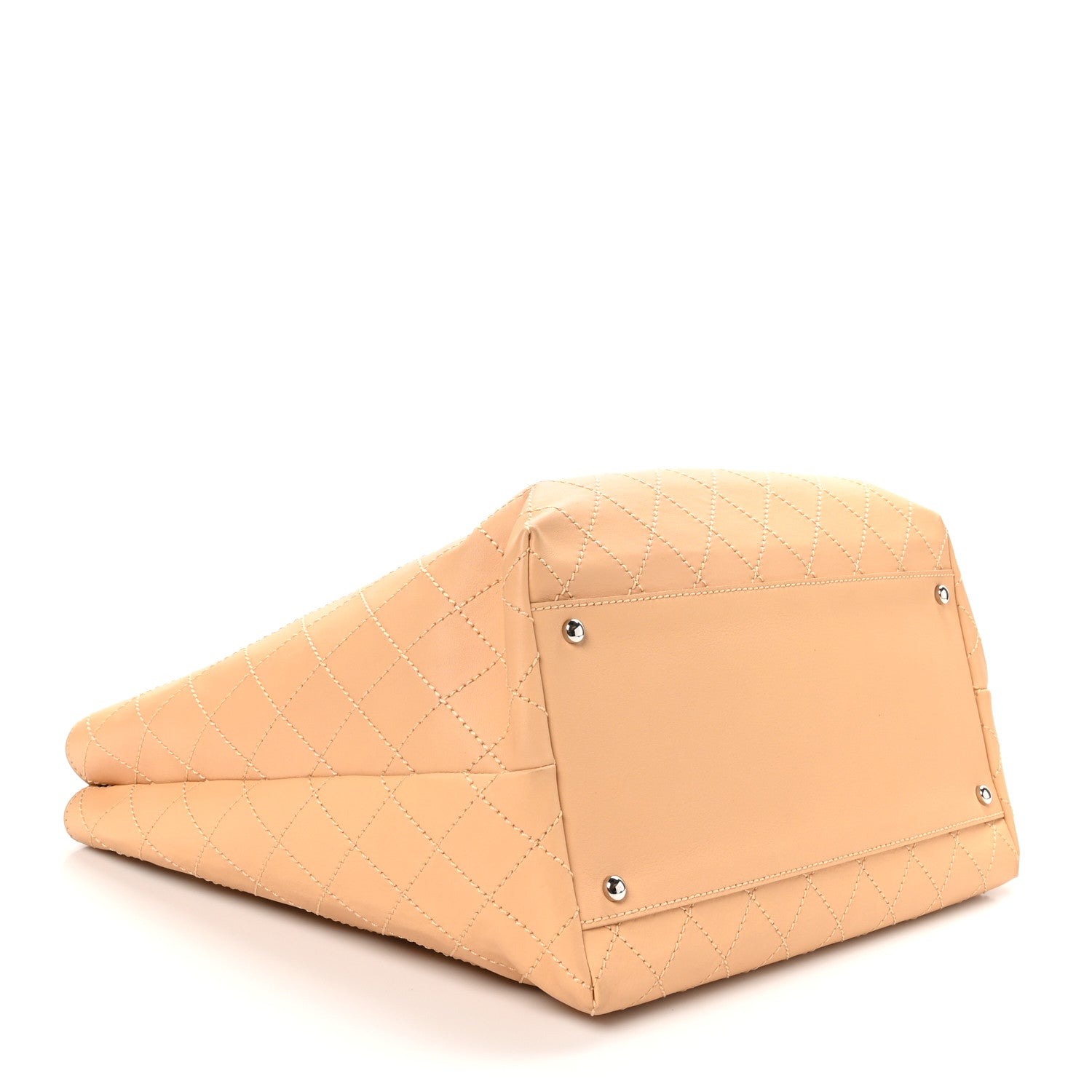 Chanel Calfskin Stitched Medium Shopping Tote Beige 4 of 10