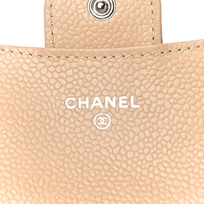 Chanel Caviar Quilted Flap Card Holder Wallet Beige 6 of 12