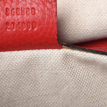 Gucci Pebbled Calfskin Small Soho Drawstring Backpack Tabasco Red 7 of 9
