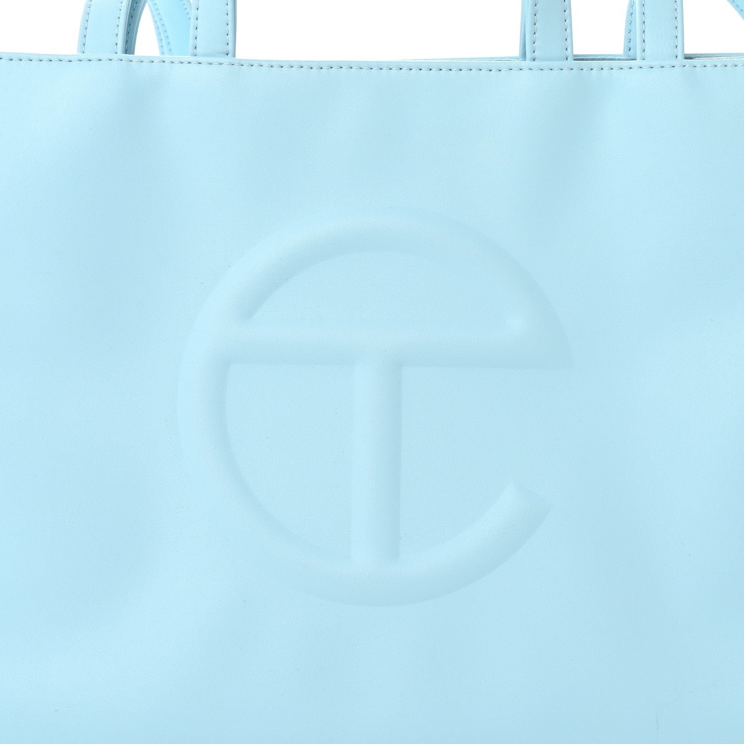 Telfar Vegan Leather Medium Shopping Bag Pool Blue 8 of 19