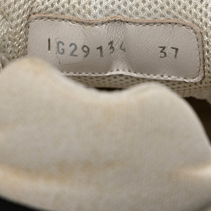 Chanel Suede Calfskin CC Sneakers 37 White Grey 6 of 8