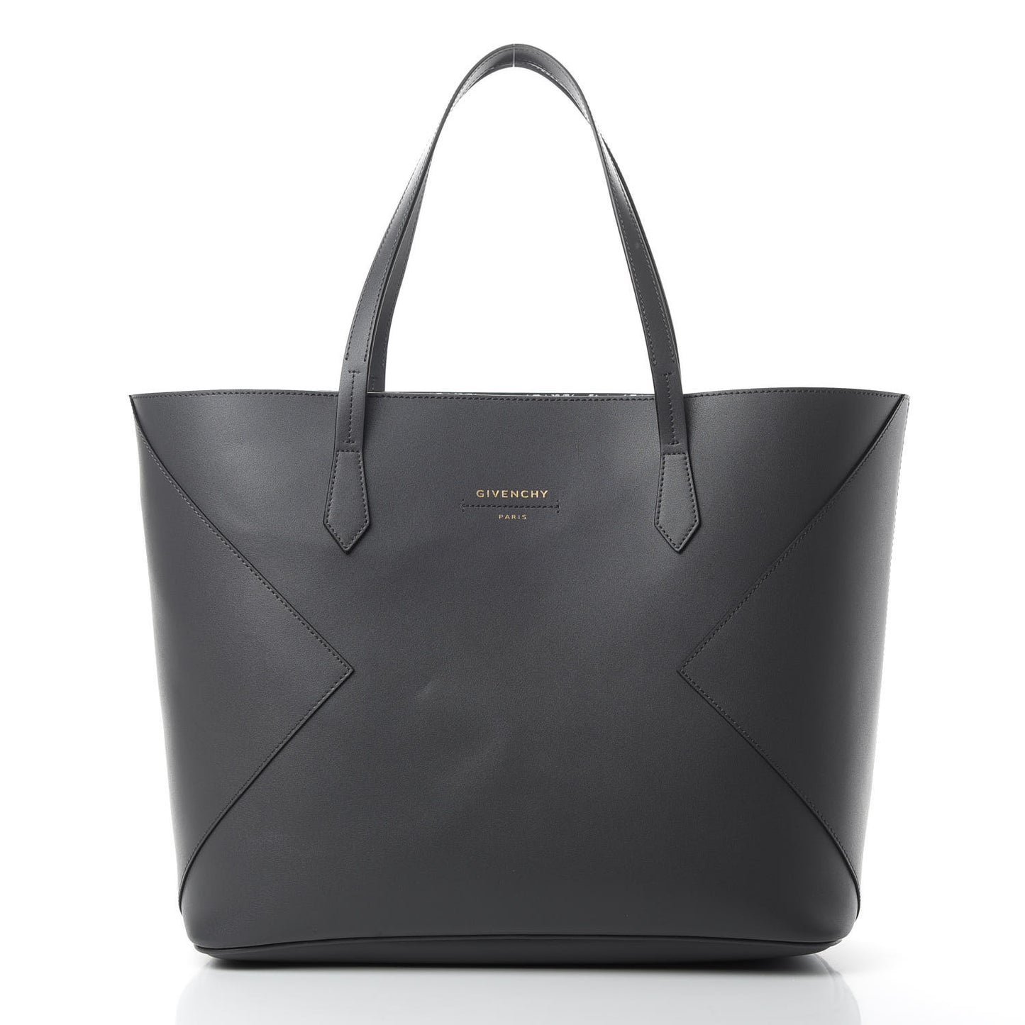 Smooth Calfskin Wing Shopper Tote Grey