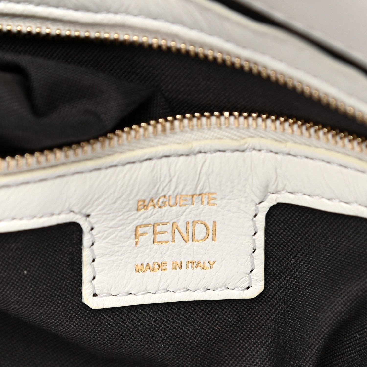 Fendi Nappa FF 1974 Embossed Baguette White 6 of 16