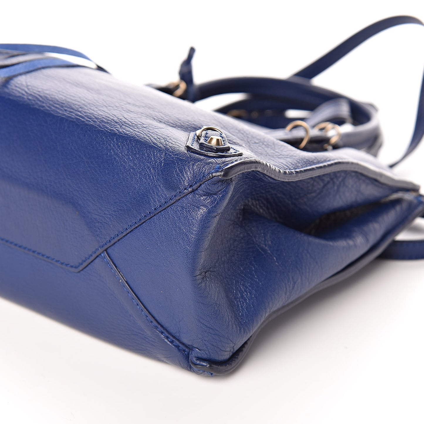 Calfskin Papier Mini A4 Tote Bleu Mineral