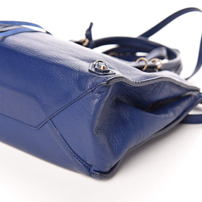 Balenciaga Calfskin Papier Mini A4 Tote Bleu Mineral 9 of 12