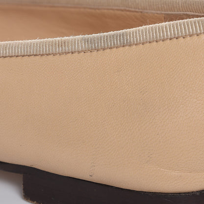 Chanel Lambskin Cap Toe Ballerina Flats 36 Beige Black 14 of 14