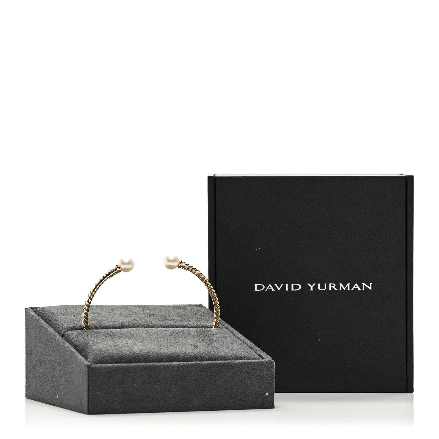 David Yurman 18K Yellow Gold Cultured Pearl 2.6mm Solari Cablespira Bracelet 4 of 4