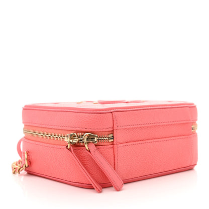 Chanel Caviar Quilted Small CC Filigree Vanity Case Coral 4 of 10